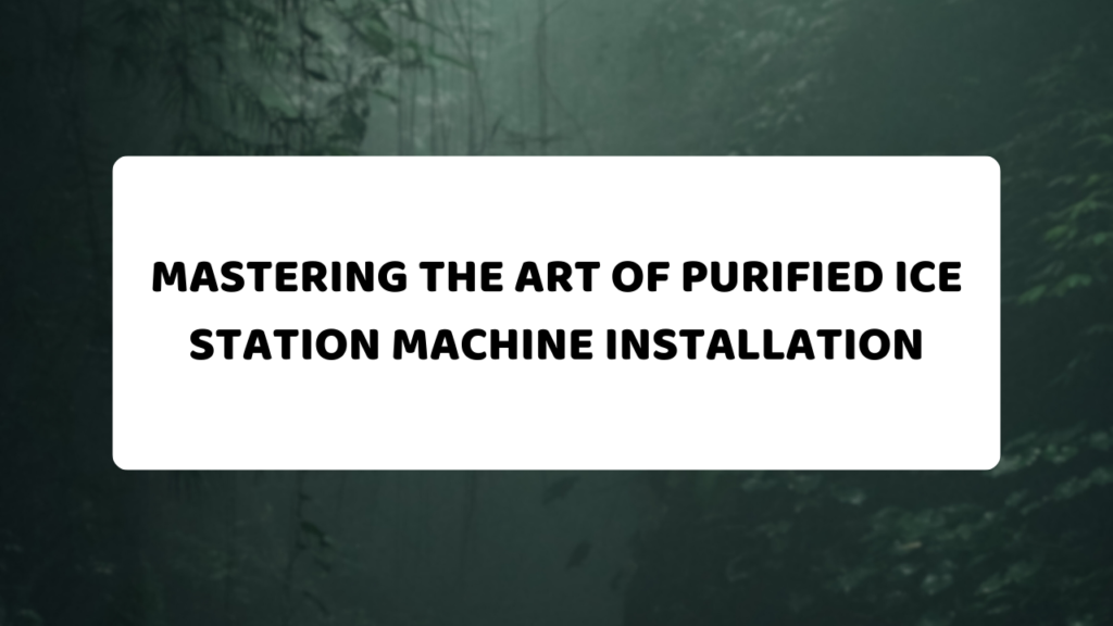 Mastering the Art of PURIFIED ICE station Machine Installation